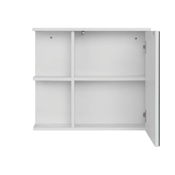 Bijeli viseći kupaonski ormarić s ogledalom 60x53 cm Mirza - Støraa-image-1