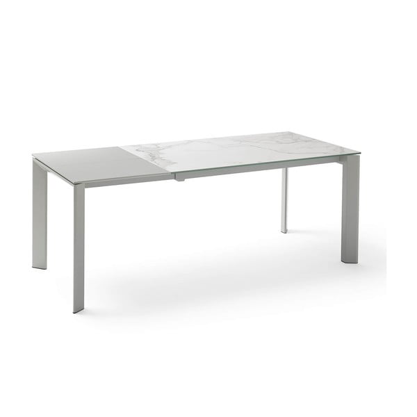 Sivi sklopivi blagovaonski stol sømcasa Lisa Blanco, dužina 140/200 cm