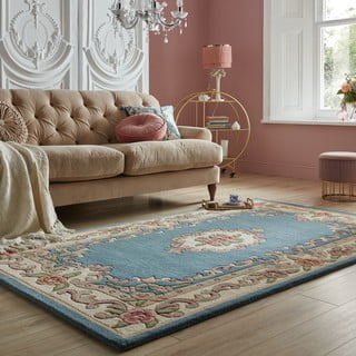 Plavi vuneni tepih Flair Rugs Aubusson, 120 x 180 cm