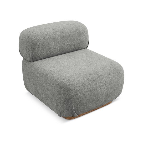 Siva modularna sjedeća garnitura od bouclé tkanine Ailani – Makamii-image-1