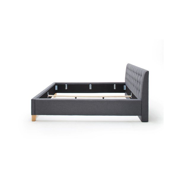 Sivi tapecirani bračni krevet bez podnice 140x200 cm Lucca – Meise Möbel-image-3