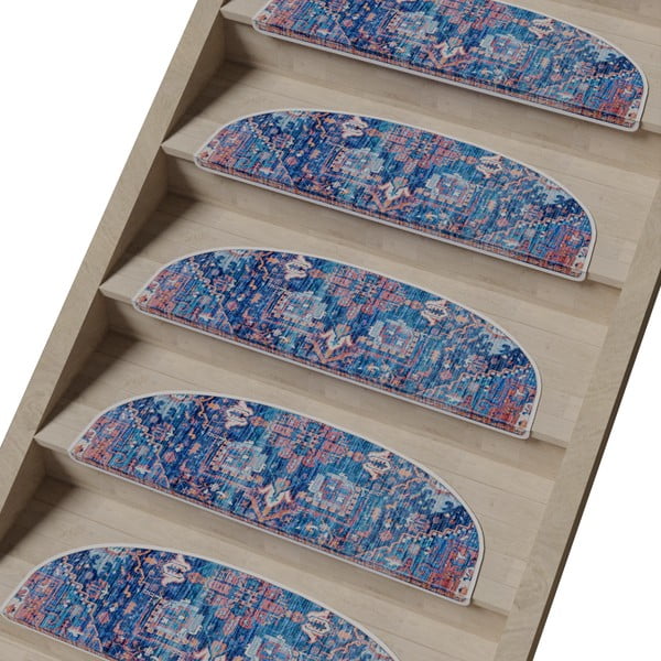 Plavi set tepiha za stepenice 16 kom 20x65 cm Yoruk – Vitaus-image-1