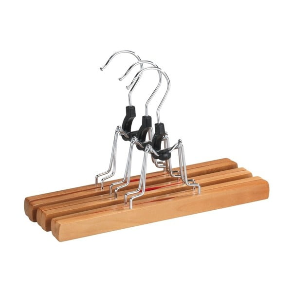 Set s 3 drvene vješalice za hlače Wenko Clamping Hanger-image-1