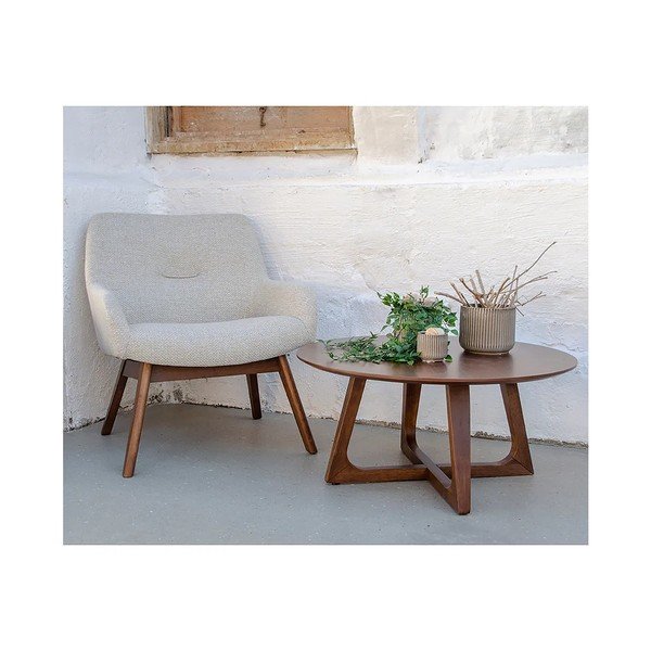 Pijesak smeđa fotelja od orahovog drveta House Nordic London-image-1