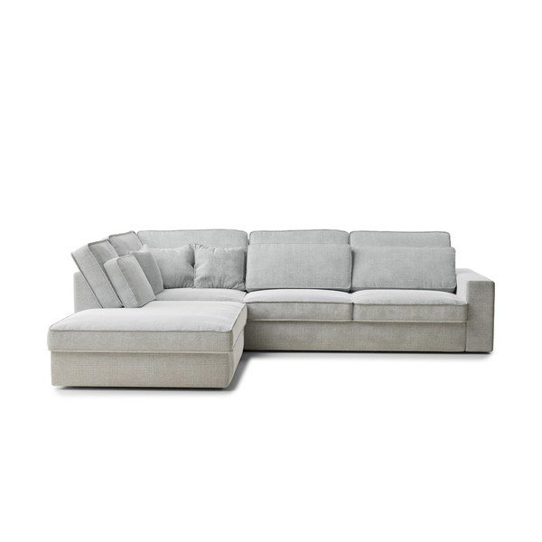 Svijetlo siva kutna garnitura od šenila (s lijevim kutom/u obliku slova L) Kirou – Maison de Rêve