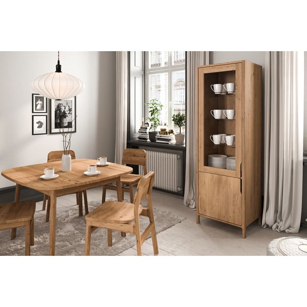 Vitrina od punog hrasta u prirodnoj boji 59x188 cm Twig – The Beds-image-4