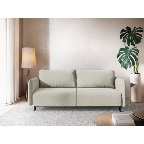 Bež sklopiva/s prostorom za odlaganje sofa 226 cm Luana – Makamii-image-1