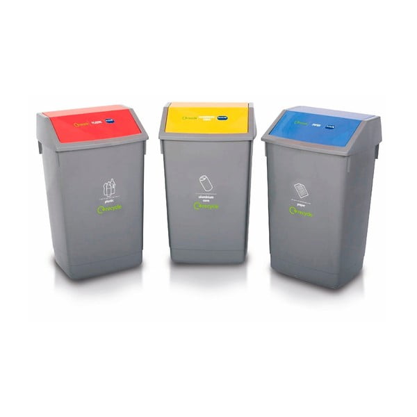 Set od 3 koša za razvrstavanje otpada Addis Recycle, 60 l