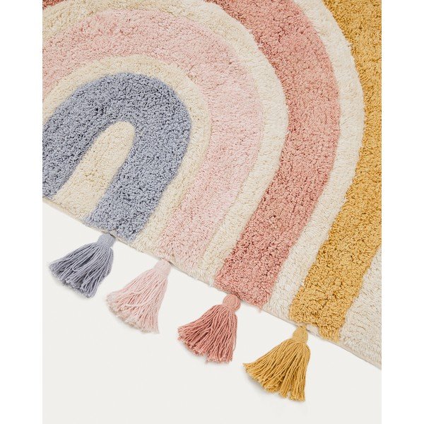 Periv/ručno rađen pamučan dječji tepih boje slonovače 90x150 cm Tadea – Kave Home-image-4