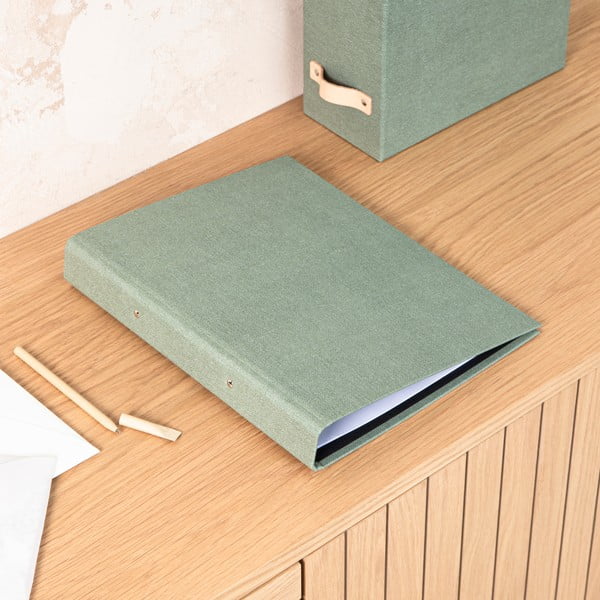 Zeleni kartonski uredski organizator Ringo Canvas Paper Laminate – Bigso-image-1