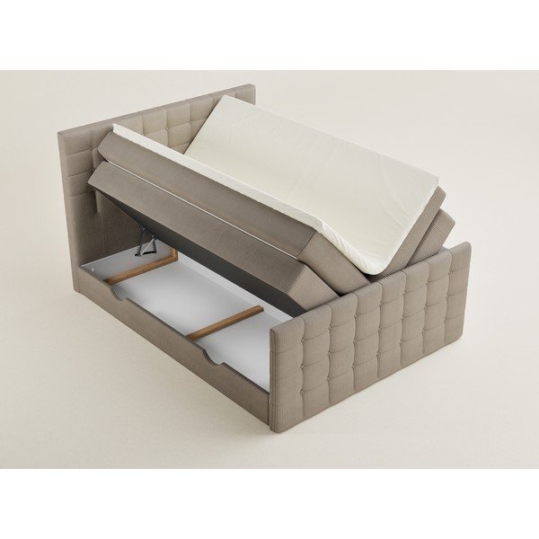 Bež boxspring krevet s prostorom za odlaganje 200x200 cm Tasca – Maison de Rêve-image-3
