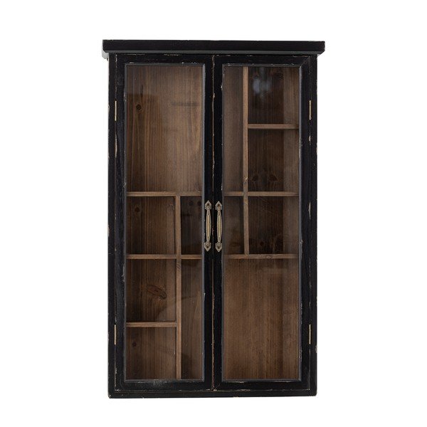 Crna viseća vitrina od masivne jele 50x80x14 cm Hazem – Bloomingville