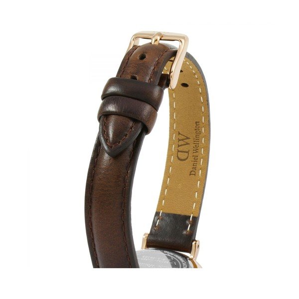 Ženski sat s kožnim remenom i bijelim brojčanikom s detaljima ružičasto-zlatne boje Daniel Wellington Petite Bristol, ⌀ 28 mm-image-1