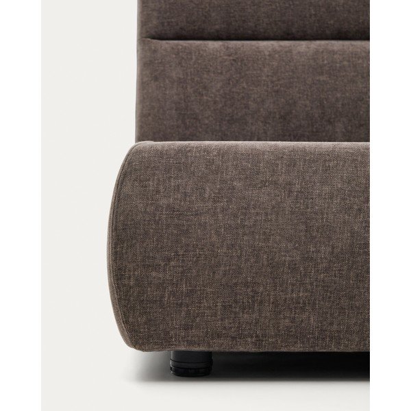 Tamno smeđi tapecirani bračni krevet od šenila s prostorom za odlaganje s podnicom 180x200 cm Dafra – Kave Home-image-4