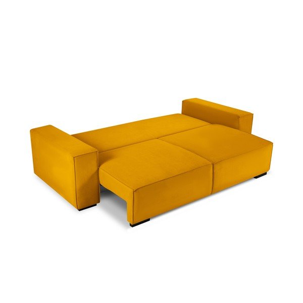 Kauč na razvlačenje od žutog samta Mazzini Sofas Azalea-image-3
