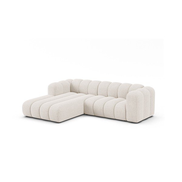 Krem kutna garnitura od šenila (s lijevim kutom/s ležaljkom) Lupine – Micadoni -image-1