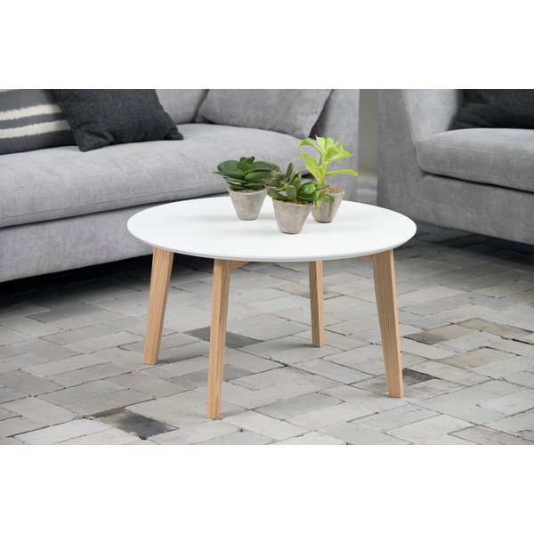 Bijeli stolić za kavu Actona Molina, ⌀ 50 cm-image-1