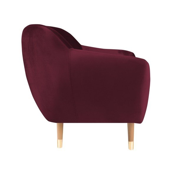 Vinska baršunasta fotelja Mazzini Sofas Benito-image-3