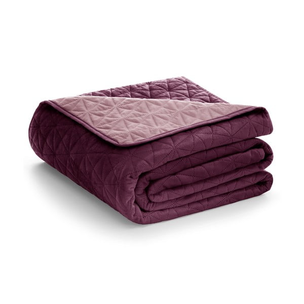 Tamno ružičasti prošiven prekrivač od samta 170x210 cm Laila – AmeliaHome