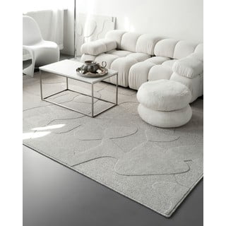 Svijetlo sivi vunen tepih 133x190 cm Morphic Botanica – Agnella