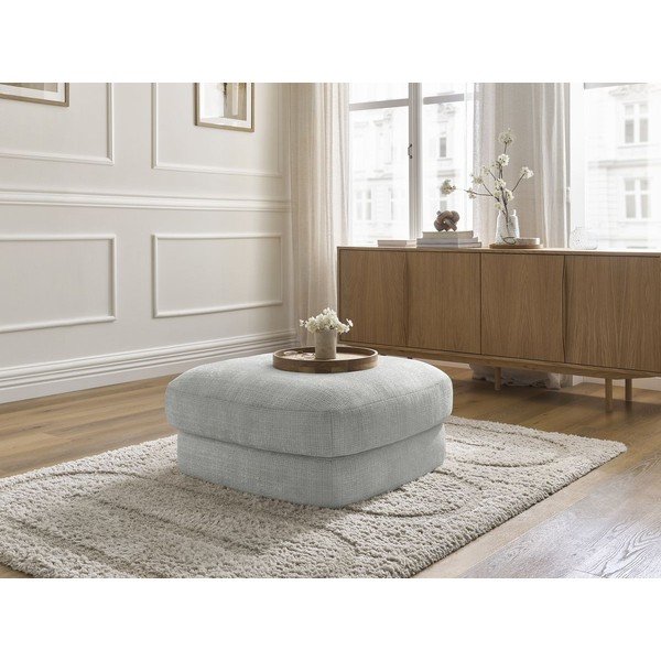 Svijetlo sivi tabure od šenila Leonore – Bobochic Paris-image-4