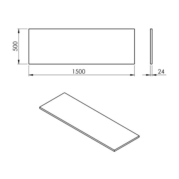 Bijela ploča za ispod umavionika 150x50 cm Plato – Sapho-image-2