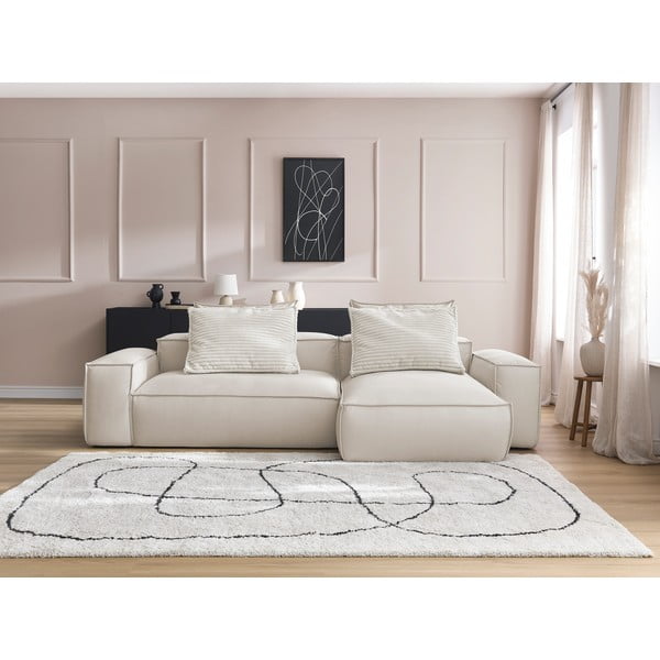 Bež kutna garnitura od imitacije kože (promjenjiva) Boheme – Bobochic Paris-image-1