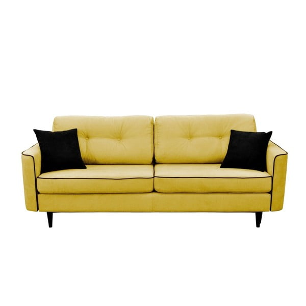 Senf žuti kauč na razvlačenje s crnim nogama Mazzini Sofas Magnolia