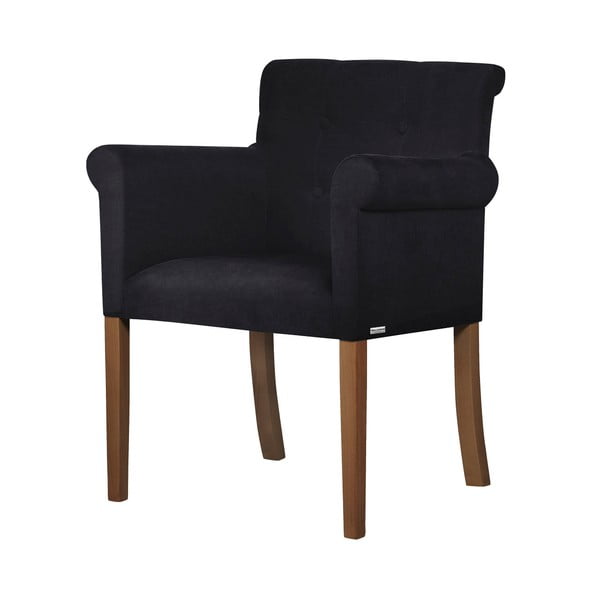 Crna stolica s tamnosmeđim nogama od bukve Ted Lapidus Maison Flacon