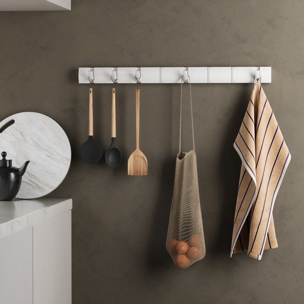 Mat bijela zidna vješalica od masivnog bora 81 cm Flip – Umbra-image-3