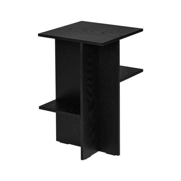 Crni noćni ormarić u dekoru hrasta s policama Atik – noo.ma-image-3