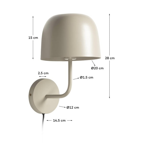 Bež zidna lampa Kave Home Alish-image-2