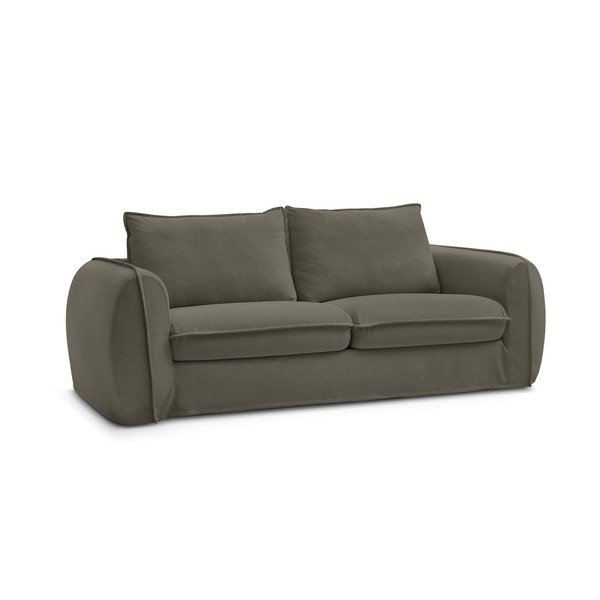 Smeđe-siva sofa za spavanje/sklopiva 216 cm Archimede – Bobochic Paris-image-3