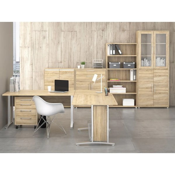 Modularna biblioteka u dekoru hrasta u prirodnoj boji 89x222 cm Prima – Tvilum-image-1