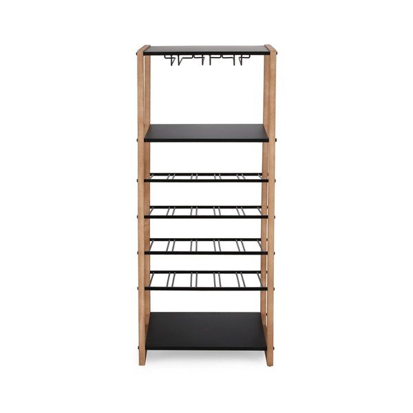 Crna/u prirodnoj boji metalna vitrina za vino broj boca 20 kom, 50x122x35 cm Isaac – Yes Everyday-image-3