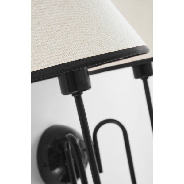Crna/bež lanena zidna lampa s utikačem Juliet – Jotex-image-4
