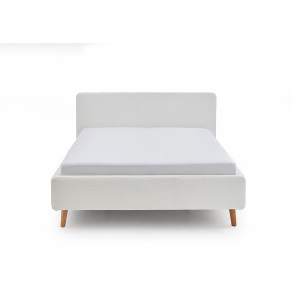 Bijeli tapecirani bračni krevet s prostorom za odlaganje s podnicom 180x200 cm Mattis – Meise Möbel-image-3