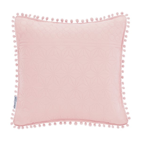 Puderasto ružičasti ukrasni jastuk AmeliaHome Meadore, 45 x 45 cm