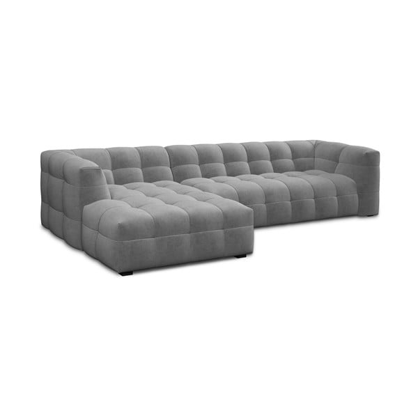 Siva baršunasta kutna garnitura Windsor & Co Sofas Vesta, lijevi kut-image-3