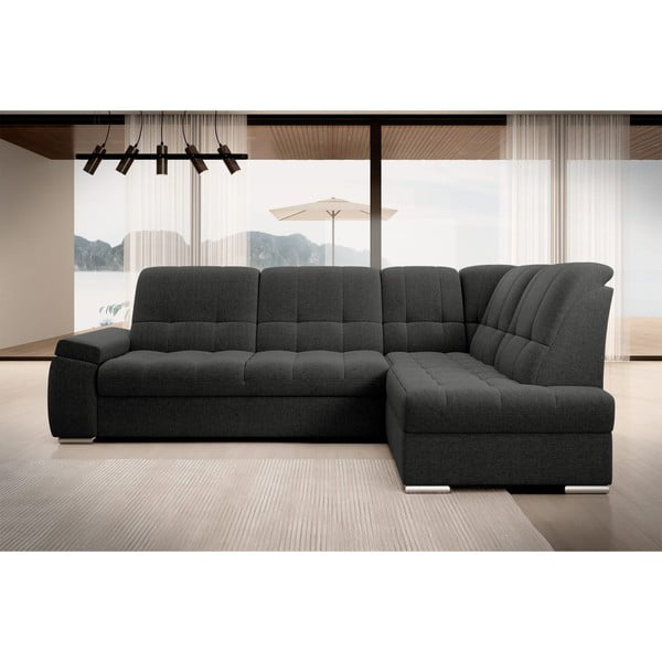 Tamno siva sklopiva/s prostorom za odlaganje kutna garnitura (s desnim kutom/u obliku slova L) Sado – ELTAP-image-3