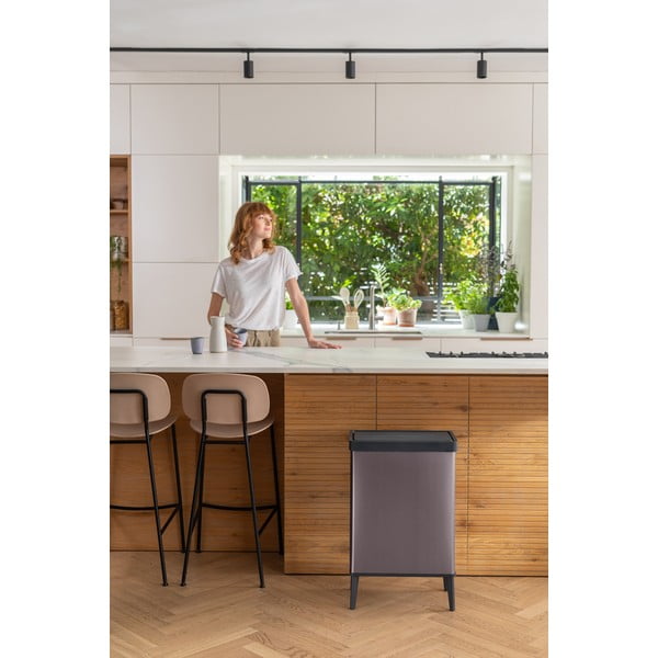 Ružičasta kanta za smeće na dodir od reciklirane plastike 54 l Verto High – Curver-image-3