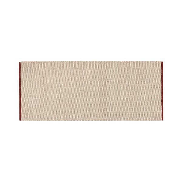 Crvena/bež ručno rađena vunena staza 80x170 cm Lenu – noo.ma