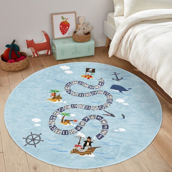 Svijetlo plavi dječji tepih ø 100 cm Comfort – Mila Home-image-4