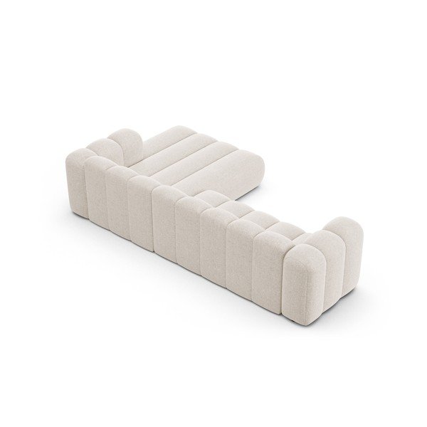 Krem kutna garnitura od šenila (s desnim kutom/s ležaljkom) Lupine – Micadoni -image-3