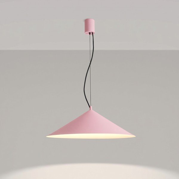 Ružičasta metalna LED viseća svjetiljka ø 50 cm FINT – Thoro-image-1