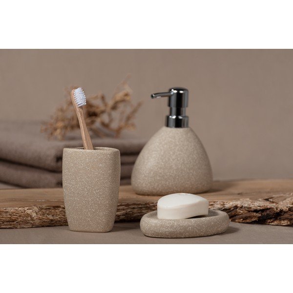 Bež keramička čaša za četkice za zube Wenko Pion-image-3