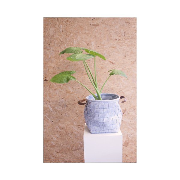 Siva košara za pohranu s kožnim ručkama PT LIVING Storage, ⌀ 34 cm-image-2