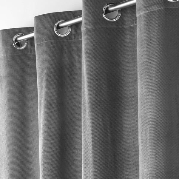 Antracitno siva zavjesa od samta 140x260 cm Velouriane – douceur d'intérieur-image-1