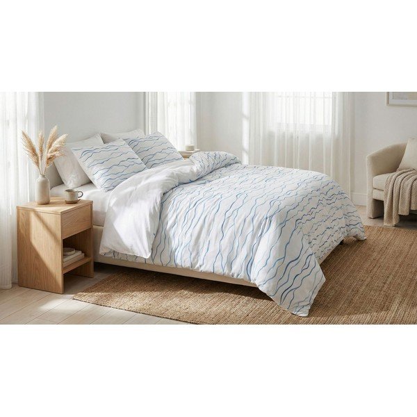 Bijela posteljina za bračni krevet 200x200 cm Serenity – Mijolnir