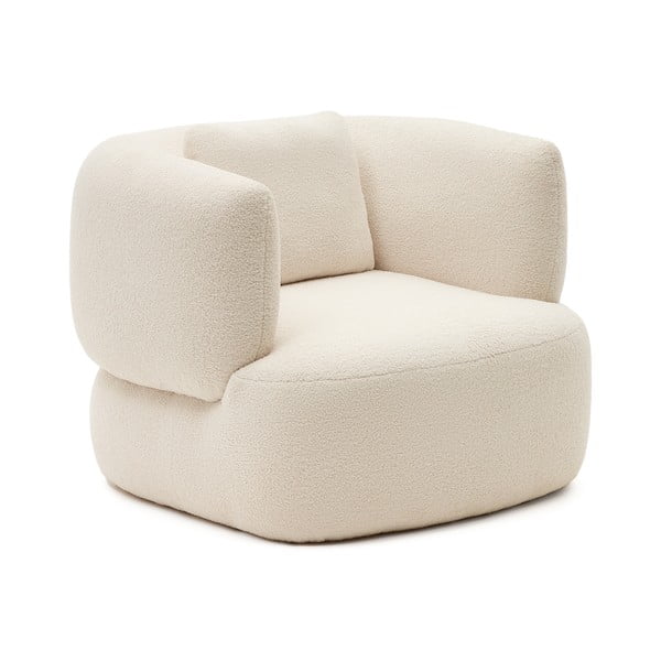 Krem fotelja od bouclé tkanine Martina – Kave Home